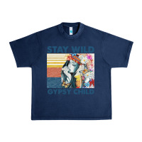 Navy stay wild gypsy child letter rainbow Urban Heavy Tee - artisFamous