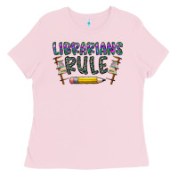 Bubblegum Pink librarians rule Ladies Tee - CowhideDigitalArt