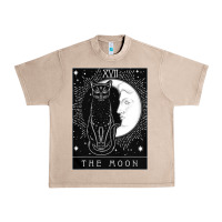 French Oak tarot card crescent moon and cat graphic Urban Heavy Tee - artisFamous