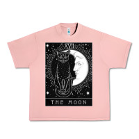 Salmon tarot card crescent moon and cat graphic Urban Heavy Tee - artisFamous
