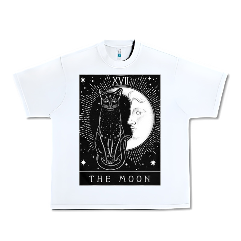 Tarot Card Crescent Moon And Cat Graphic Urban Heavy Tee by artisFamous | Teevron