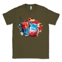 Army Green Red white and blue slushy cocktail Classic Tee - FaDigitalArtStudio