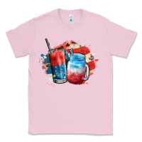Bubblegum Pink Red white and blue slushy cocktail Classic Tee - FaDigitalArtStudio