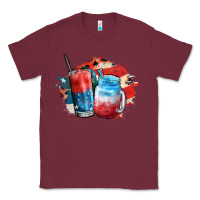 Burgundy Red white and blue slushy cocktail Classic Tee - FaDigitalArtStudio