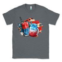 Charcoal Heather Red white and blue slushy cocktail Classic Tee - FaDigitalArtStudio