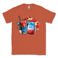 Copper Red white and blue slushy cocktail Classic Tee - FaDigitalArtStudio