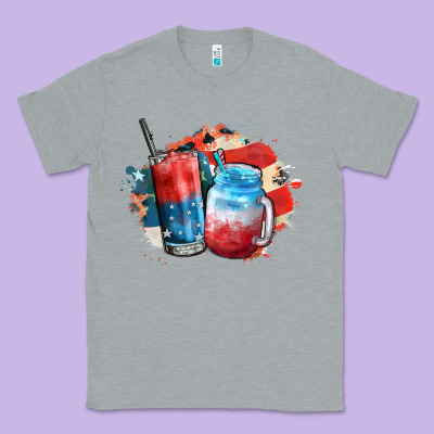 Red White And Blue Slushy Cocktail Classic Tee Designed By Fadigitalartstudio