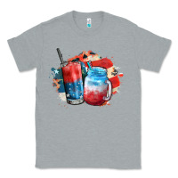Heather Grey Red white and blue slushy cocktail Classic Tee - FaDigitalArtStudio