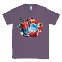 Lavender Red white and blue slushy cocktail Classic Tee - FaDigitalArtStudio