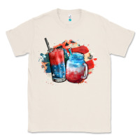 Natural Red white and blue slushy cocktail Classic Tee - FaDigitalArtStudio