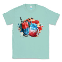 Seafoam Red white and blue slushy cocktail Classic Tee - FaDigitalArtStudio