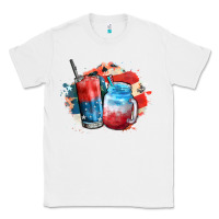 White Red white and blue slushy cocktail Classic Tee - FaDigitalArtStudio