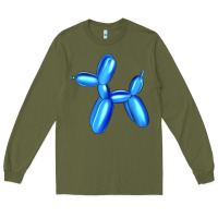 Army Green Blue Dog Balloon Long Sleeve Tee - Artiststas