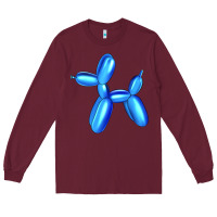 Burgundy Blue Dog Balloon Long Sleeve Tee - Artiststas