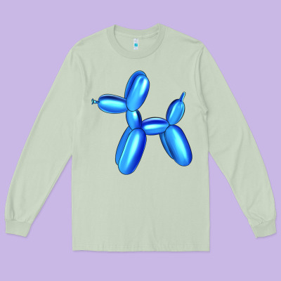 Blue Dog Balloon Long Sleeve Tee Designed By Artiststas
