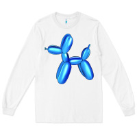 White Blue Dog Balloon Long Sleeve Tee - Artiststas