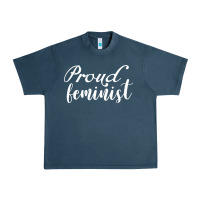 Midnight Navy Proud feminist Urban Heavy Tee - artisFamous