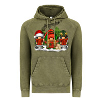 Vintage Olive Christmas choir gnomes Vintage Hoodie - BarkalooDesign