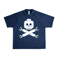 Navy block face pirate Urban Heavy Tee - artisFamous