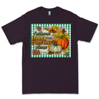 Plum autumn leaves and pumpkins please mouse pad Premium Tee - BundleAndBundleShop