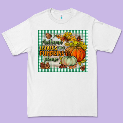 Autumn Leaves And Pumpkins Please Mouse Pad Premium Tee Designed By Bundleandbundleshop
