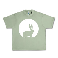 Oil Green bunny and full moon funny Urban Heavy Tee - artisFamous