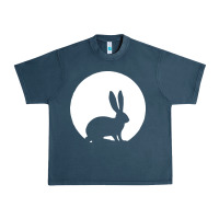 Midnight Navy bunny and full moon funny Urban Heavy Tee - artisFamous