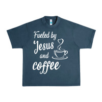 Midnight Navy Fueled by jesus and coffee Urban Heavy Tee - artisFamous