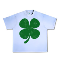 Grape Ice distressed green four leaf clover Urban Heavy Tee - artisFamous