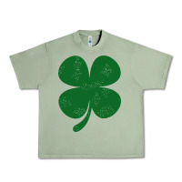 Oil Green distressed green four leaf clover Urban Heavy Tee - artisFamous