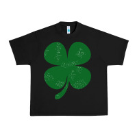 Black distressed green four leaf clover Urban Heavy Tee - artisFamous