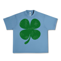Pebble Blue distressed green four leaf clover Urban Heavy Tee - artisFamous