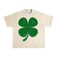 Sandshell distressed green four leaf clover Urban Heavy Tee - artisFamous