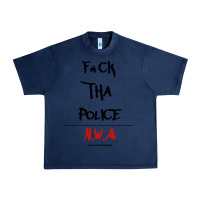 Navy fck tha police Urban Heavy Tee - artisFamous