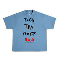 Pebble Blue fck tha police Urban Heavy Tee - artisFamous
