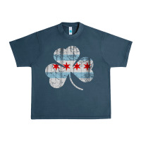 Irish Chicago Flag Shamrock Urban Heavy Tee | Teevron