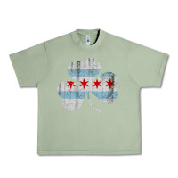 Oil Green irish chicago flag shamrock Urban Heavy Tee - artisFamous