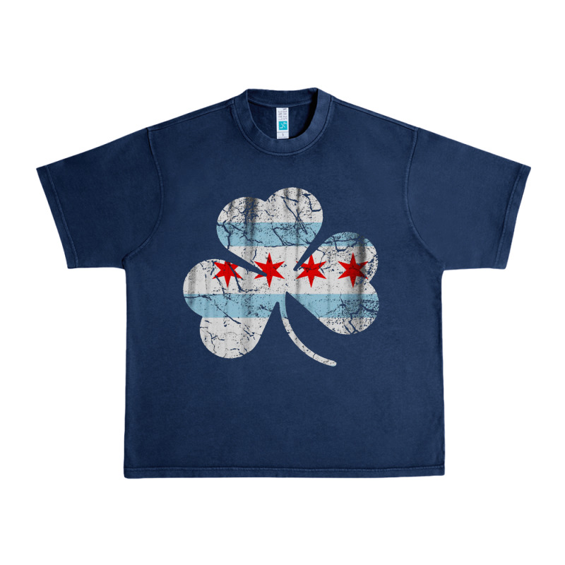 Irish Chicago Flag Shamrock Urban Heavy Tee by artisFamous | Teevron