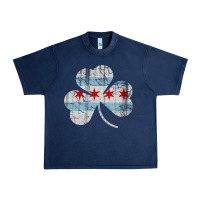 Navy irish chicago flag shamrock Urban Heavy Tee - artisFamous