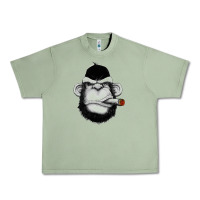 Oil Green Monkey Smoking Urban Heavy Tee - artisFamous