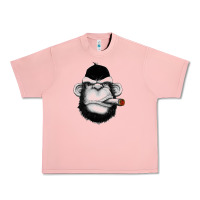 Salmon Monkey Smoking Urban Heavy Tee - artisFamous