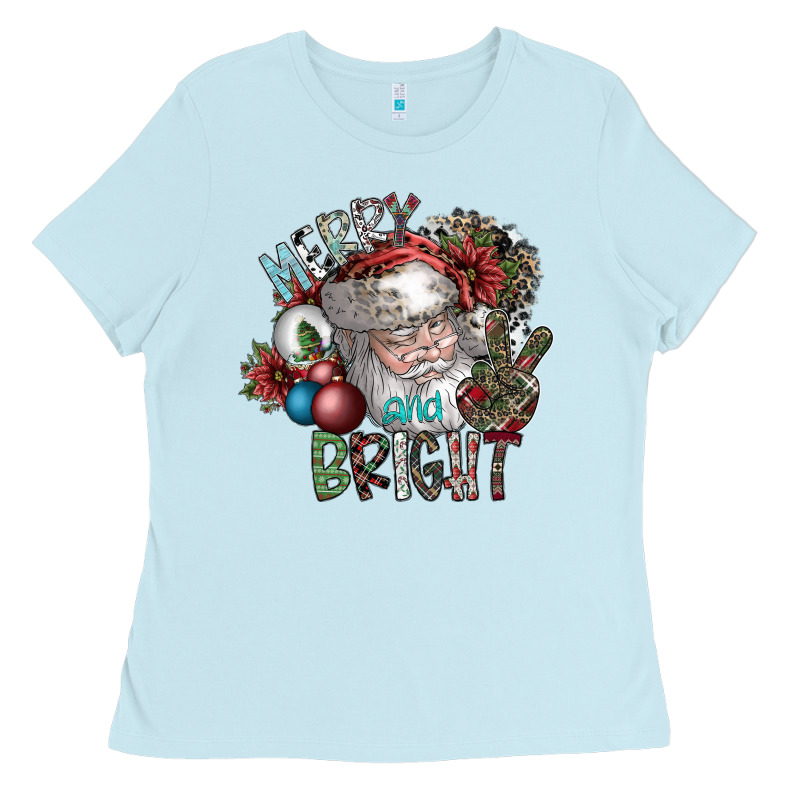 Merry And Bright Ladies Tee by SublimationCraftShop | Teevron