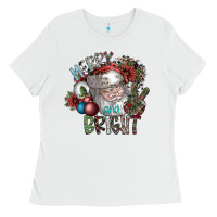 White merry and bright Ladies Tee - SublimationCraftShop