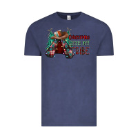 Vintage Denim Christmas with tribe Vintage Tee - CowhideDigitalArt