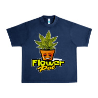 Navy flower pot funny weed Urban Heavy Tee - artisFamous