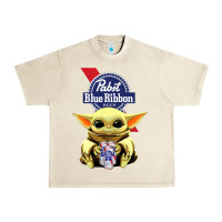 Sandshell Baby Yoda Hugs Pabst Blue Ribbon Beer Urban Heavy Tee - artisFamous