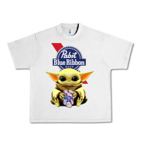 Lunar Rock Baby Yoda Hugs Pabst Blue Ribbon Beer Urban Heavy Tee - artisFamous