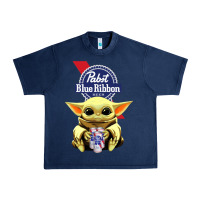 Navy Baby Yoda Hugs Pabst Blue Ribbon Beer Urban Heavy Tee - artisFamous