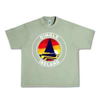 Oil Green dingle ireland vintage sailboat 70s retro sunset Urban Heavy Tee - artisFamous