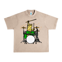 Drummer Cat Music Lover Musician Playing The Drums Urban Heavy Tee | Teevron